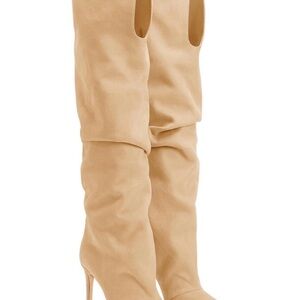 Chic Over the Knee Tan Boots